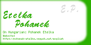 etelka pohanek business card